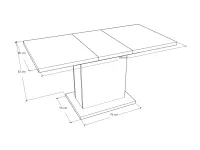 Dobozos Asztal 120x80+40 méretrajz